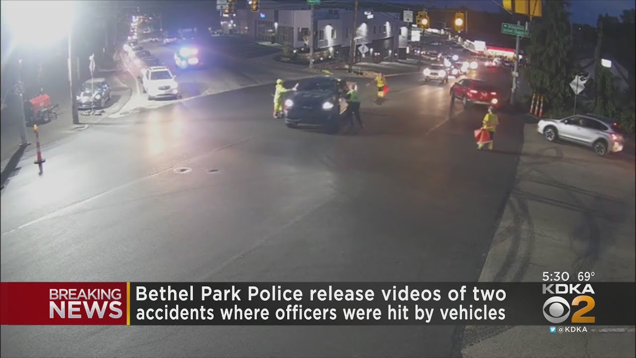 Bethel Park police release video showing 2 officers hit by vehicles