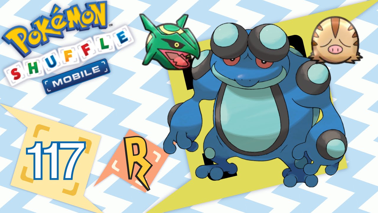 Pokémon Shuffle Mobile - ¡SEISMITOAD, RAYQUAZA! Sufrimiento.