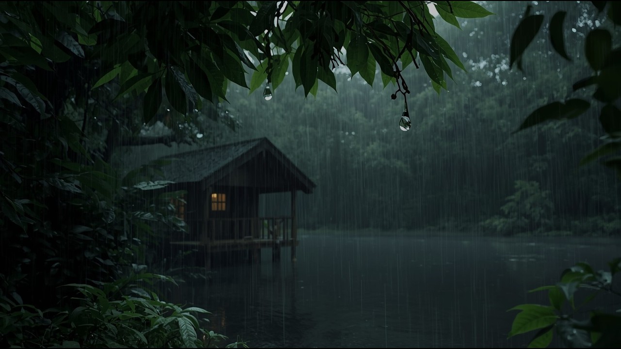 😴🎵 This Heavy Forest Rain and Piano Music Will Melt Your Stress Away