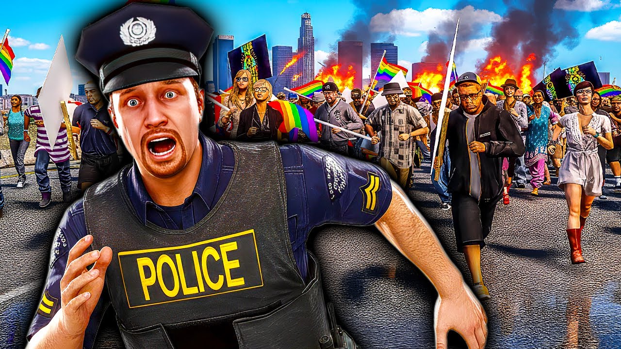 Cops vs Violent Protesters in GTA 5!