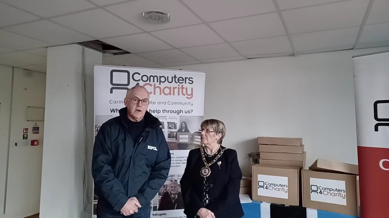 The Lord Mayor of Peterborough Donates a Laptop to RSPCA West Norfolk