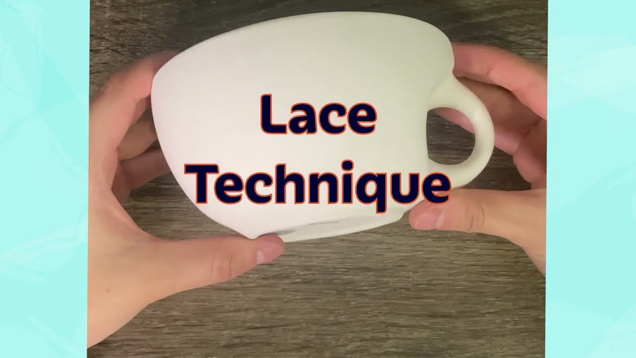 Lace Technique | Paint your own pottery | Pottery Painting Techniques | How to Do  #paintpottery