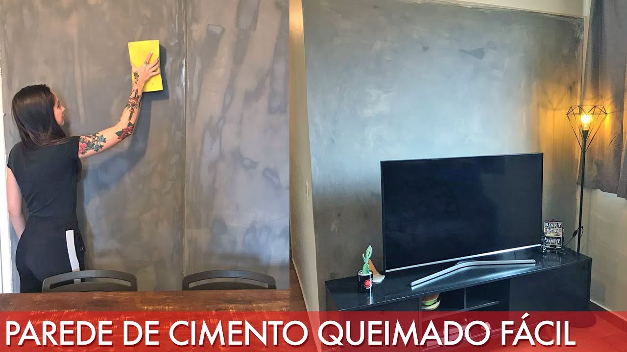 Parede de cimento queimado barato e fácil - Segredinhos #Vlog