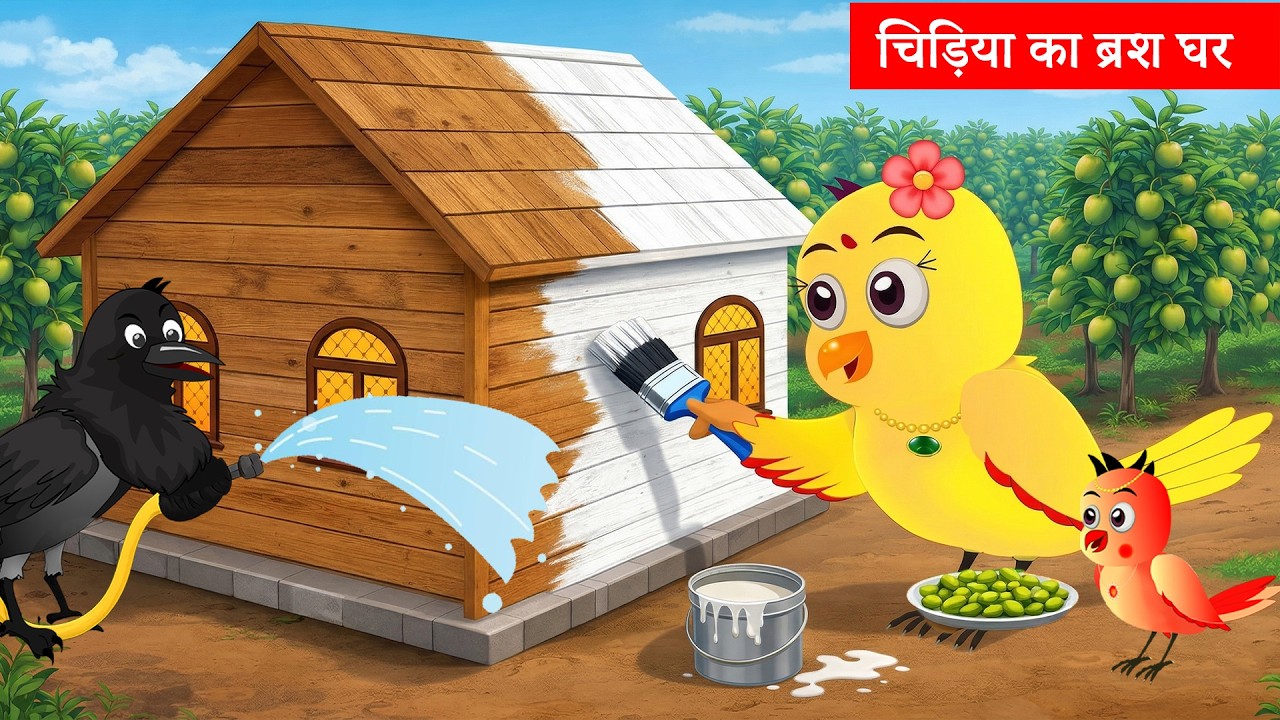 चिड़िया काजादुई ब्रश|Ranochidiya cartoon achha achha|tunikahani moralstoryfairy tales|stories inhindi
