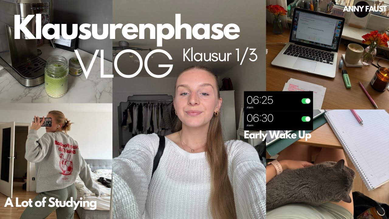 Study Vlog | Erste Klausur - 6:30 am Morning Routine - Lernmethode | Klausurenphase | Anny Faust