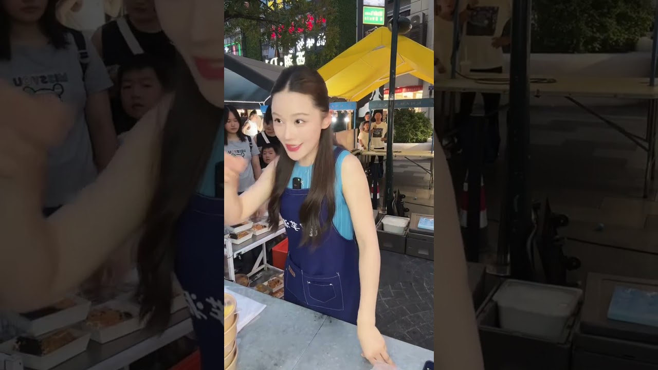 美女姐姐擺攤創業賣紫米芋泥奶蓋，超好吃😋超多人排隊0824 #fruit #小吃 #food #奶酪 #水果 #streetfood #eat #cheese #dessert #街头美食 #夜市