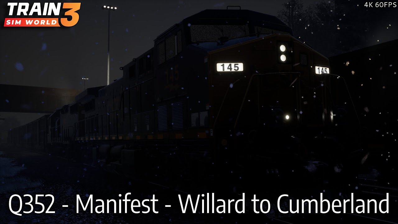 Q352 - Manifest - Willard to Cumberland - Sand Patch Grade - AC4400CW - Train Sim World 3