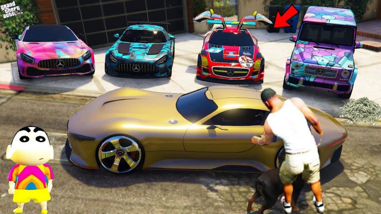 Franklin Collecting SECRET ELEMENTAL CARS in GTA 5 | SHINCHAN and CHOP