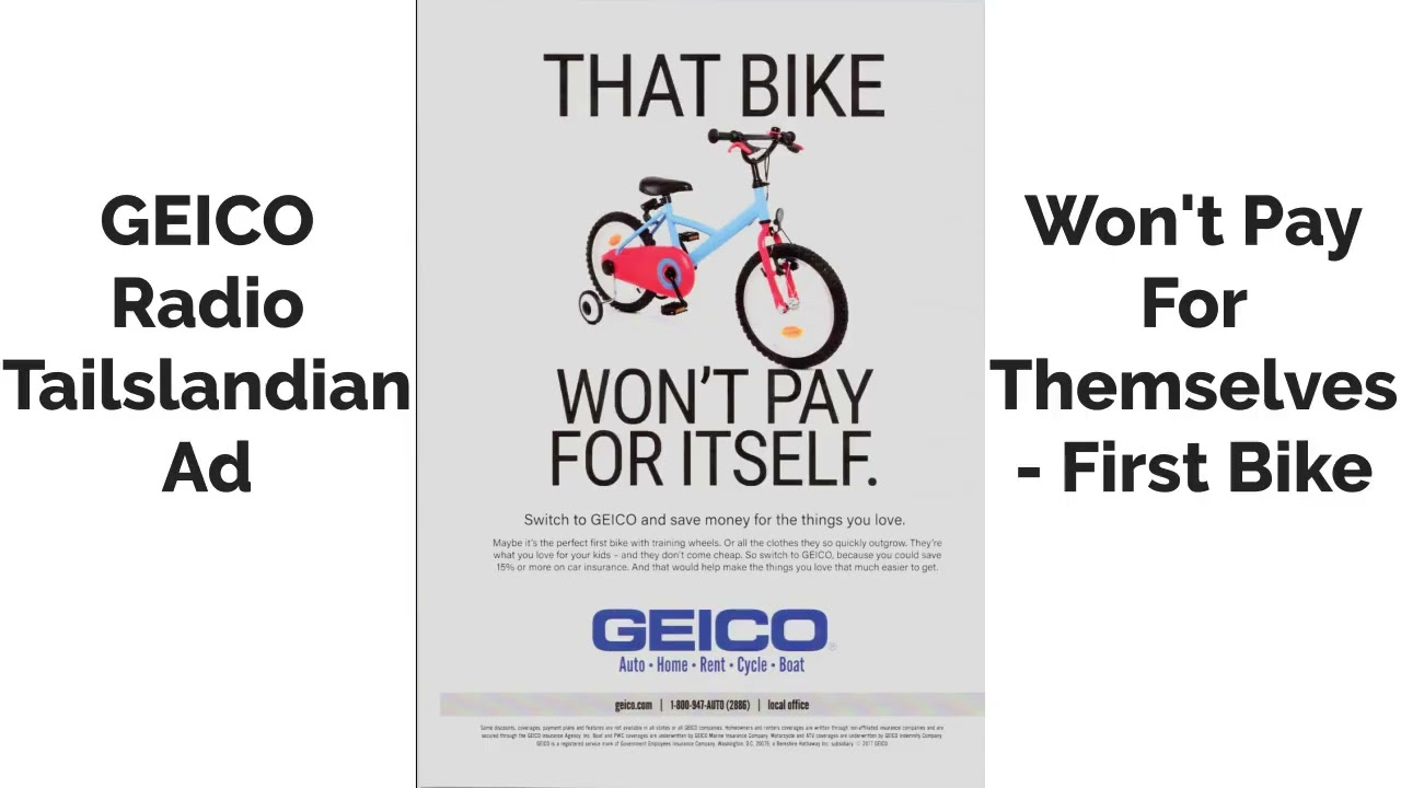 Реклама GEICO Radio Tailslandian - Не окупится сама собой - Первый велосипед (для @GeicoMedia)