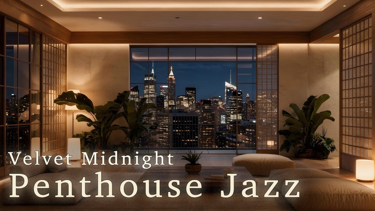 [4K] Velvet Midnight Jazz — Manhattan Luxury Penthouse Jazz | Above The City Jazz