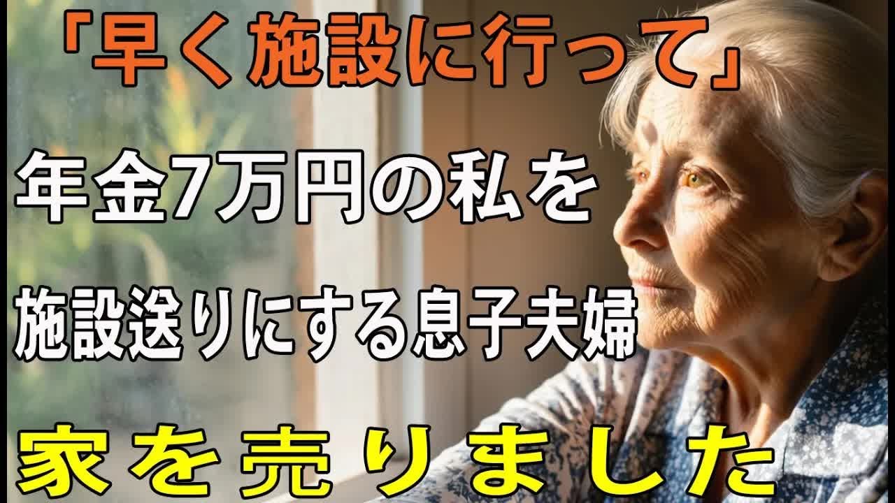 月7万の年金暮らしの私を邪魔者扱いして施設送りにする息子嫁。我慢の限界の私は、その夜息子夫婦の家を売却してやりました【シニアライフ】【60代以上の方へ】