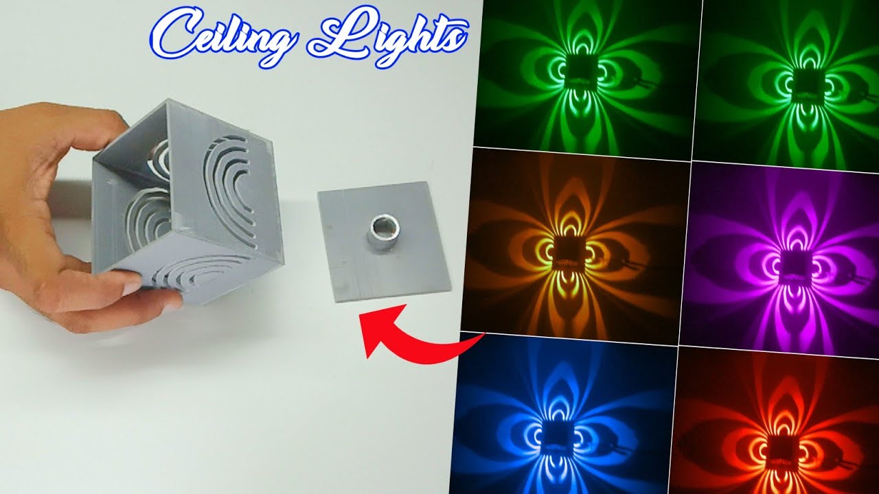How to Make a Modern Style LED Ceiling Lamp from PVC Pipe DIY Ceiling Light Diy PVC Diy
