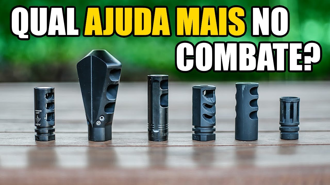 Qual a diferença entre quebra-chamas, freio de boca e compensador?