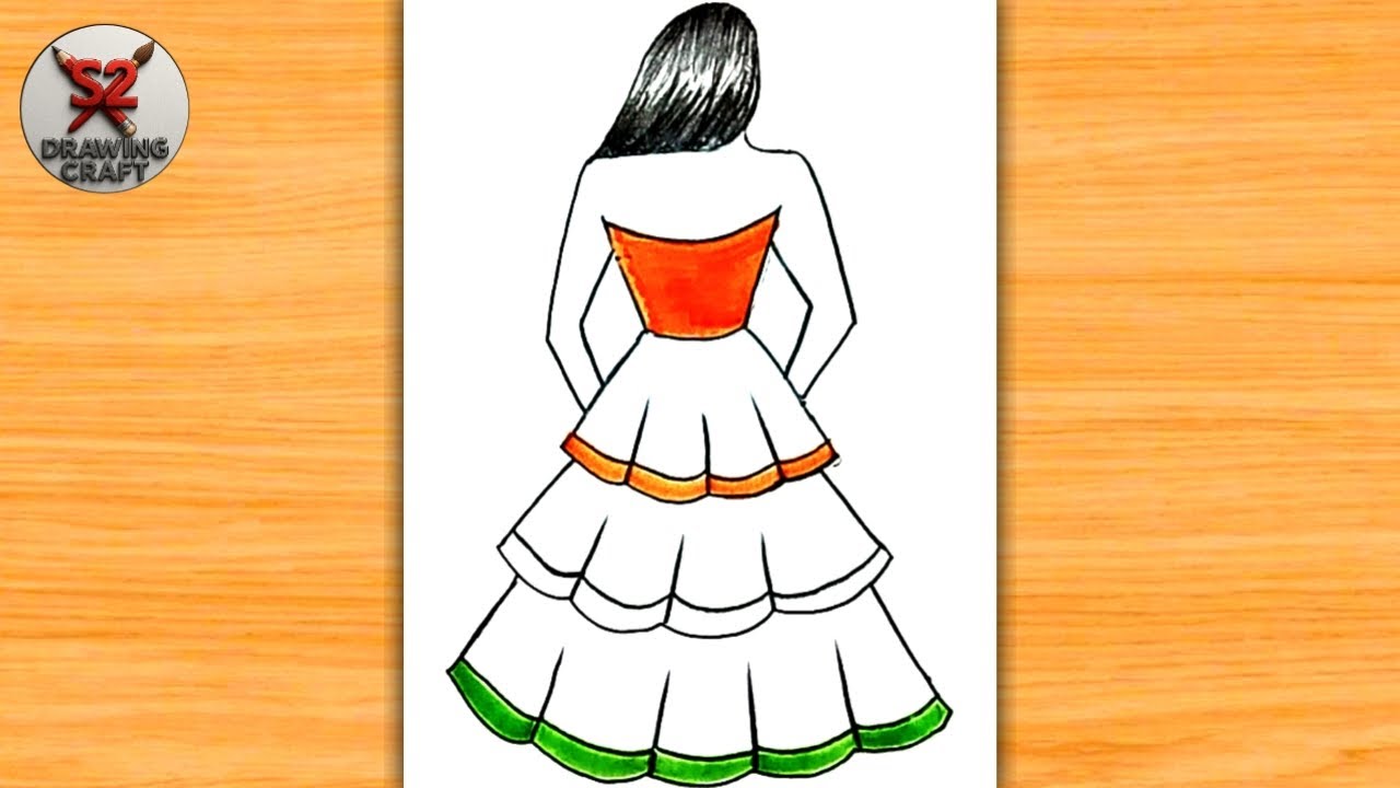 Republic day drawing | 26 january 2026 backside girl draw | how to a easy girl draw