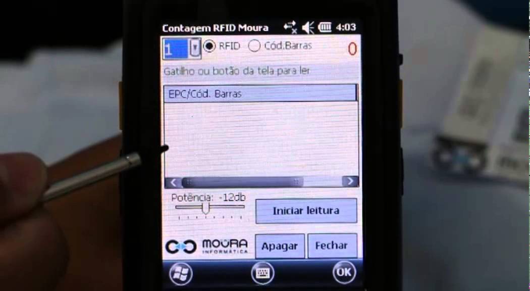 RFID - Contagem de estoque usando coletor de dados
