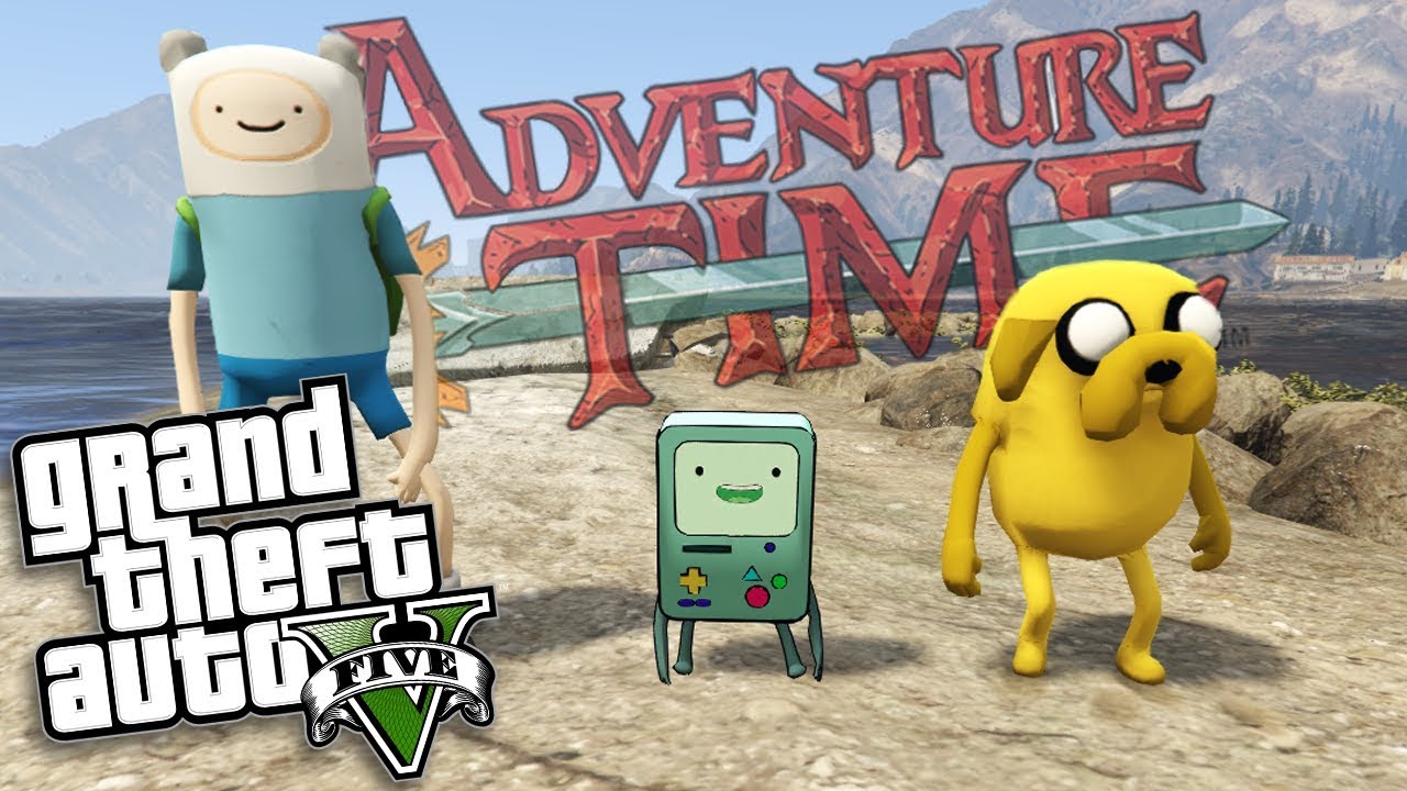 GTA 5 Mods - ADVENTURE TIME MOD w/ FINN, JAKE & BMO (GTA 5 Mods Gameplay)