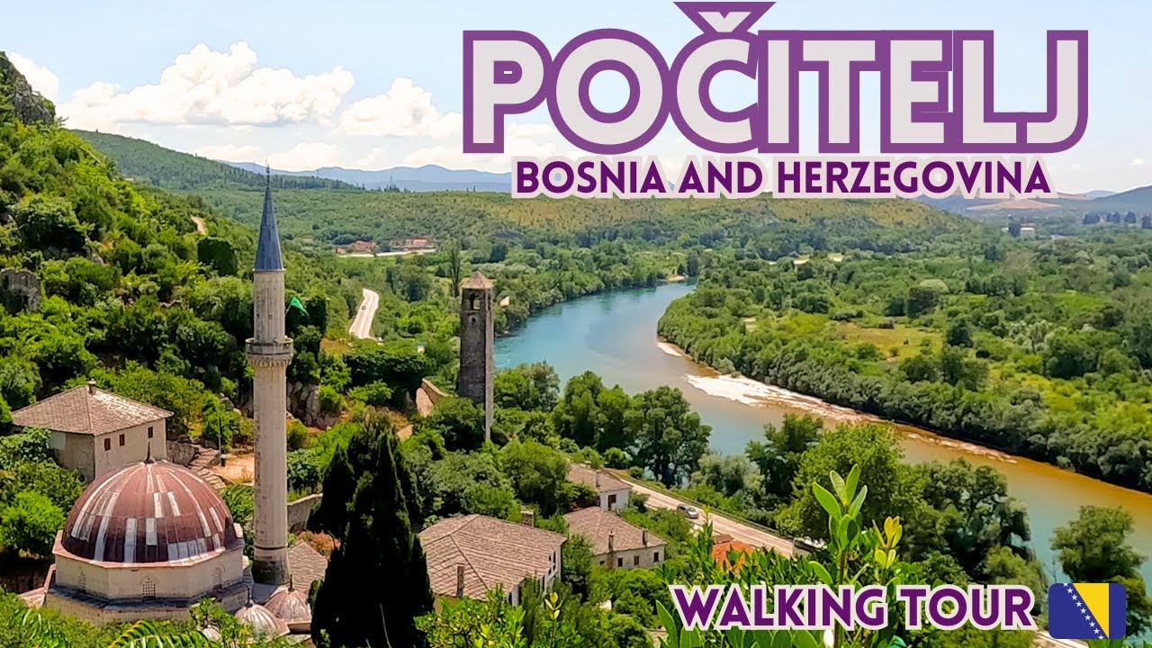 Stone City Počitelj, Bosna and Herzegovina WALKING TOUR 4K, spacer po kamiennym mieście Počitelj