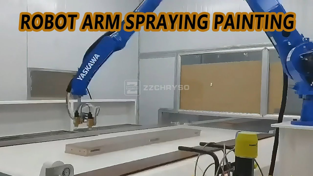 Automatic single roller double roller paint spraying machine production line and robot arm model