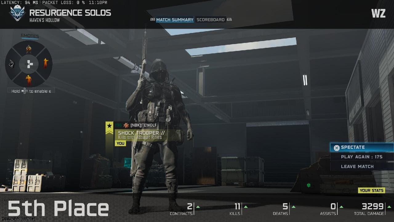 Call of Duty_Warzone Resurgence Solo 11&5 5th Place