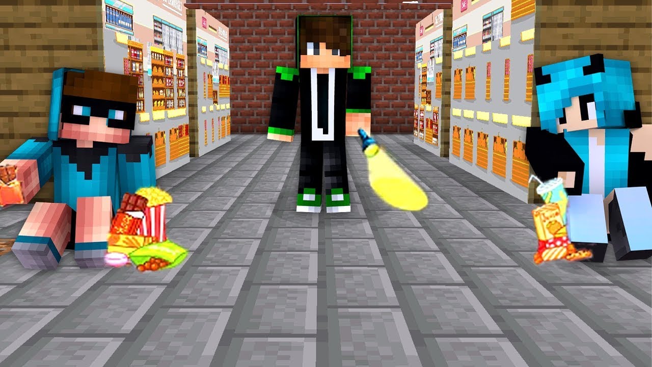 24 SAAT GİZLİCE MARKETTE SAKLANDIK -Minecraft