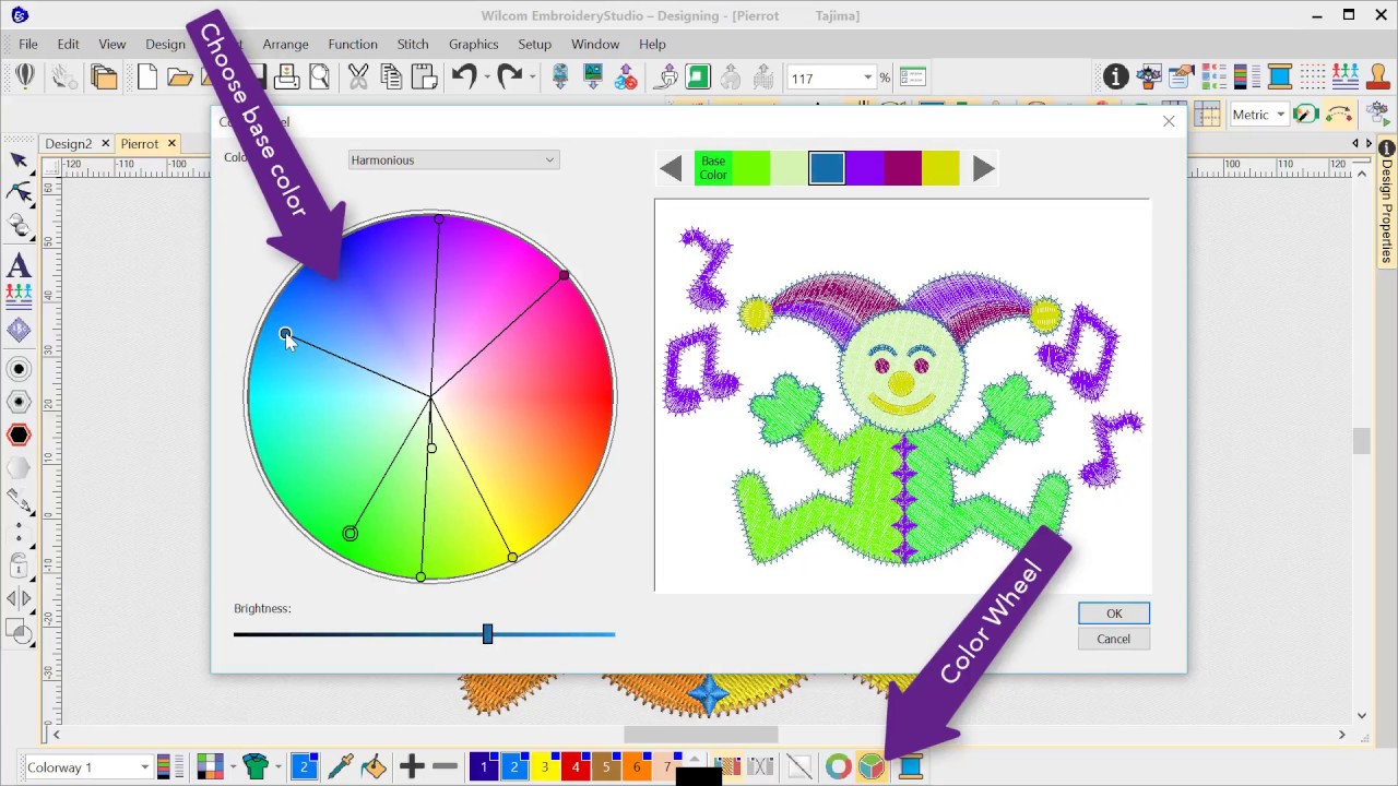 EmbroideryStudio e4 - Thread Picker and Color Wheel