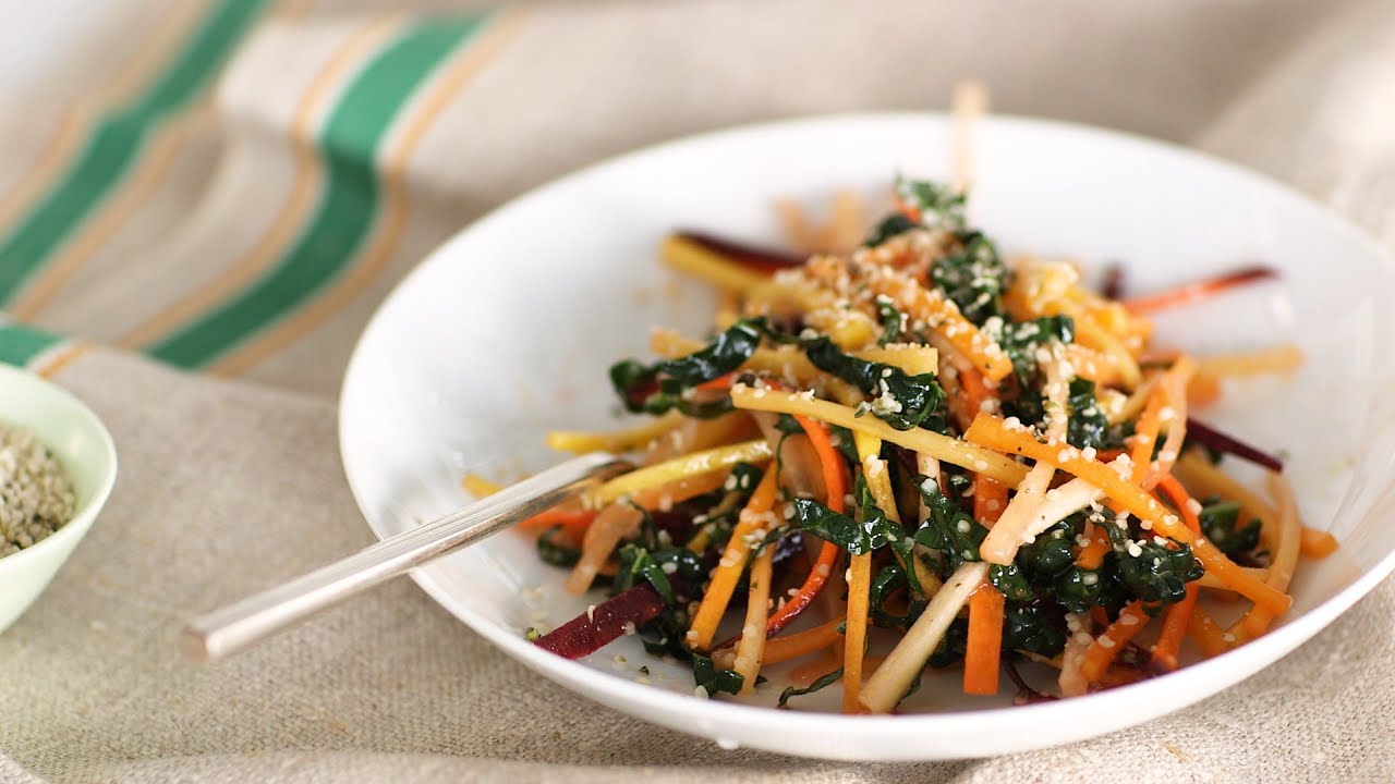 Julienned-Carrot and Kale Salad- Healthy Appetite with Shira Bocar