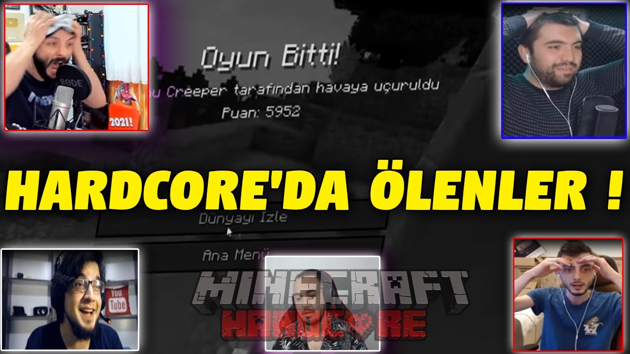 Minecraft Hardcore'da Ölen Youtuberların Tepkileri #2 ! Çok Üzücü Anlar (Laz, ADŞ, Ve Dahası)