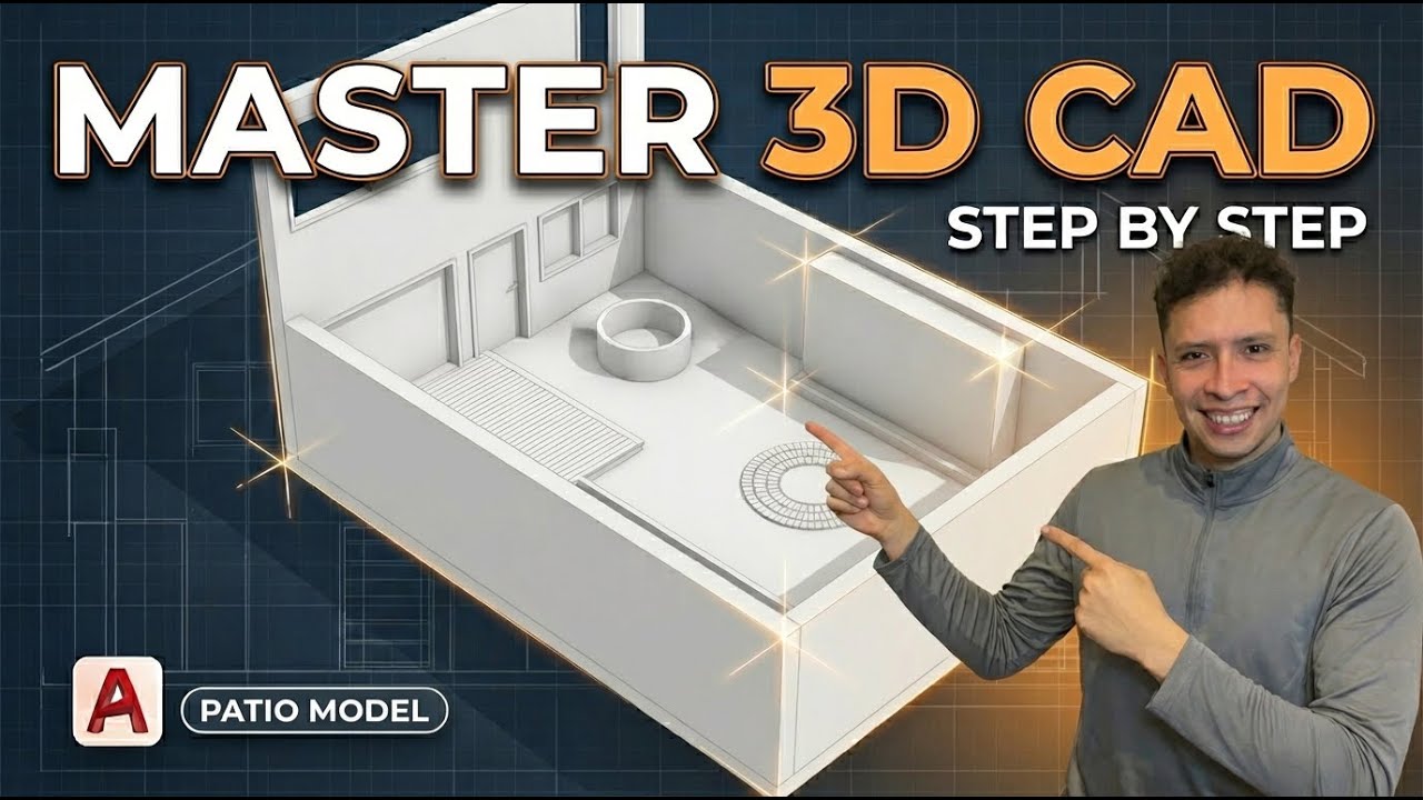 Я построил это 3D-патио в AutoCAD за 40 минут — смотрите