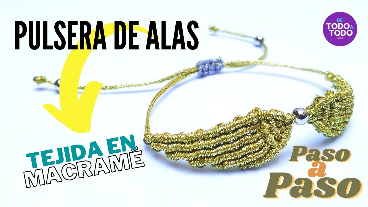 👉Pulsera de ALAS en MACRAMÉ. ✔️Sigue el paso a paso ☝️