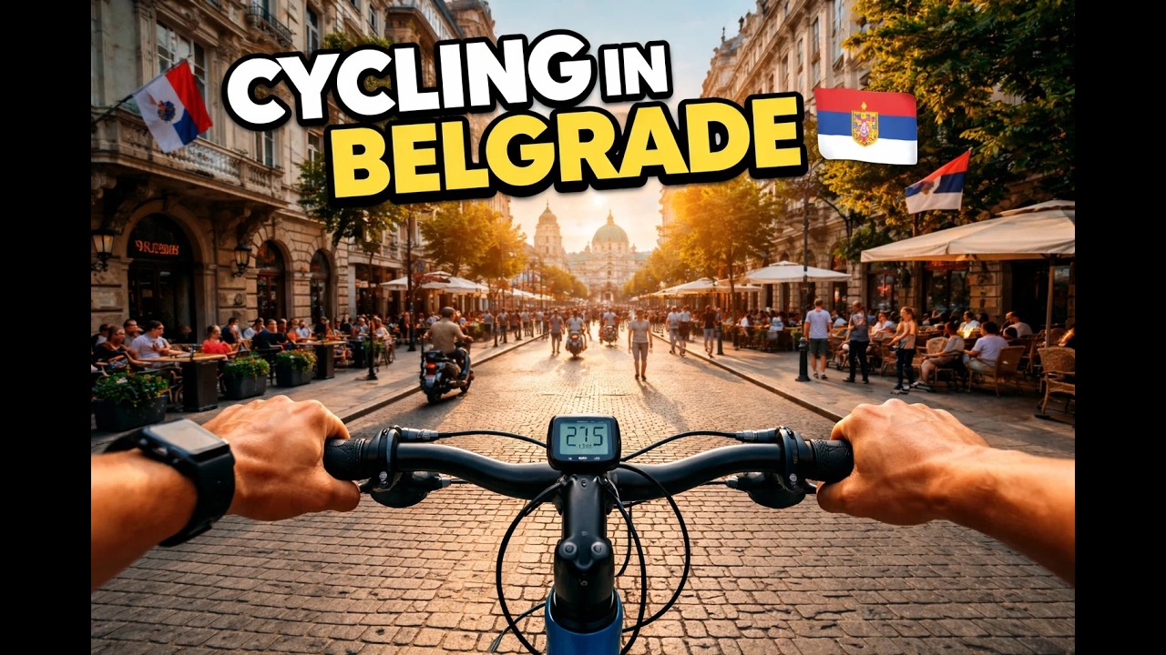 Bicycling in Belgrade, Serbia.