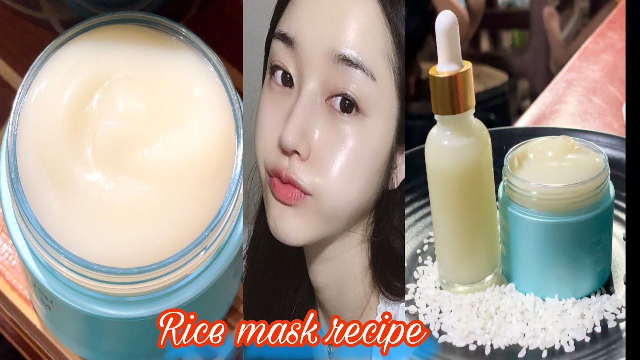 វិធីធ្វើម៉ាស់អង្ករ/សេរ៉ូមអង្ករ/How to make rice mask  for face lightening smooth /remove dark skin.