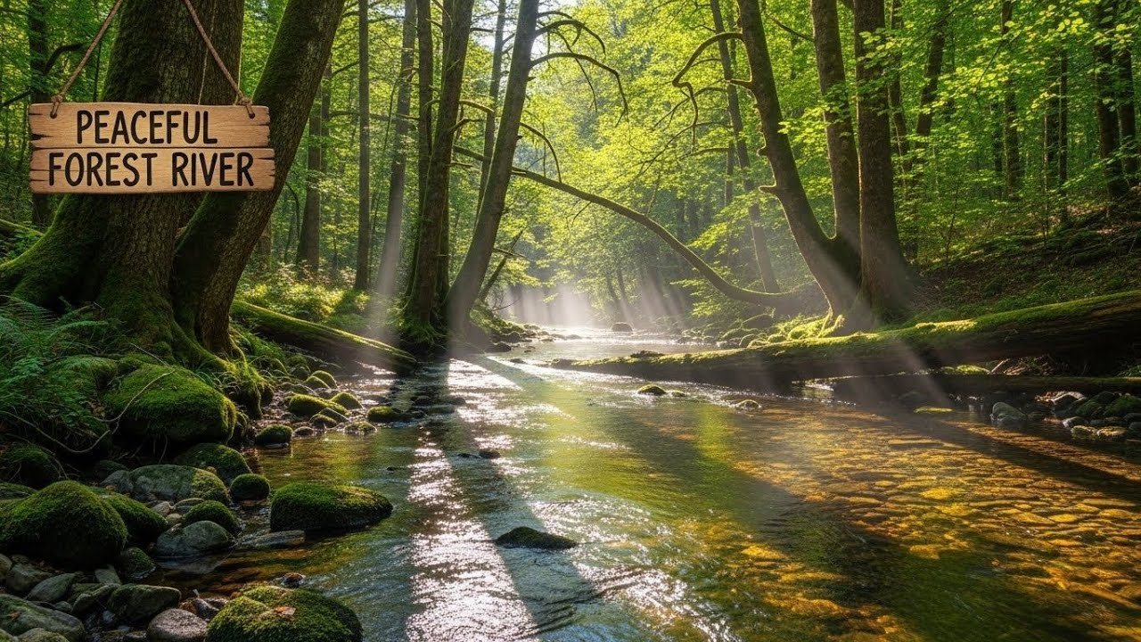 Tranquil River in Forest 🌲🌊 Relaxing Nature Ambience for Focus and Serenity #2834