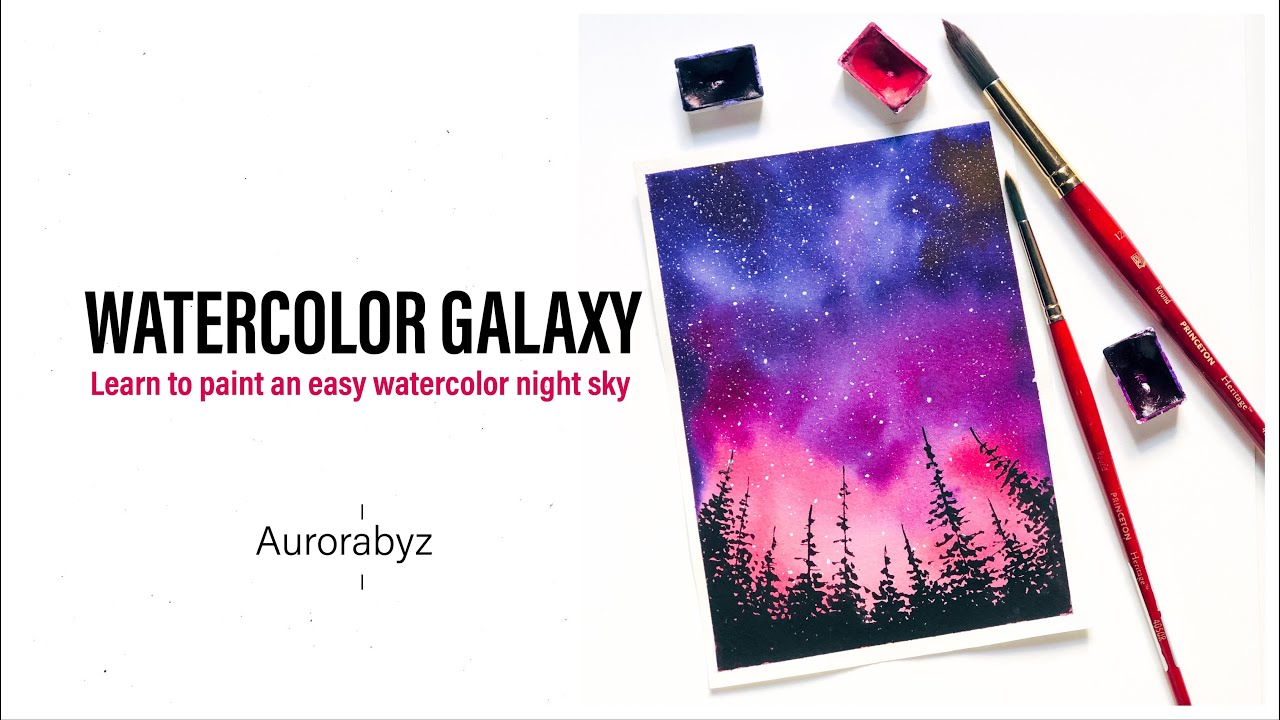 Watercolor Galaxy Painting - Step by step