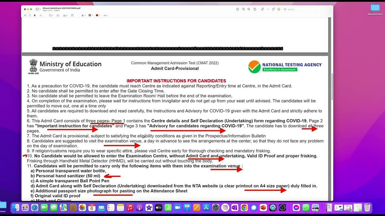 CMAT 2022 ADMIT CARD OUT | Too many Instructions this time