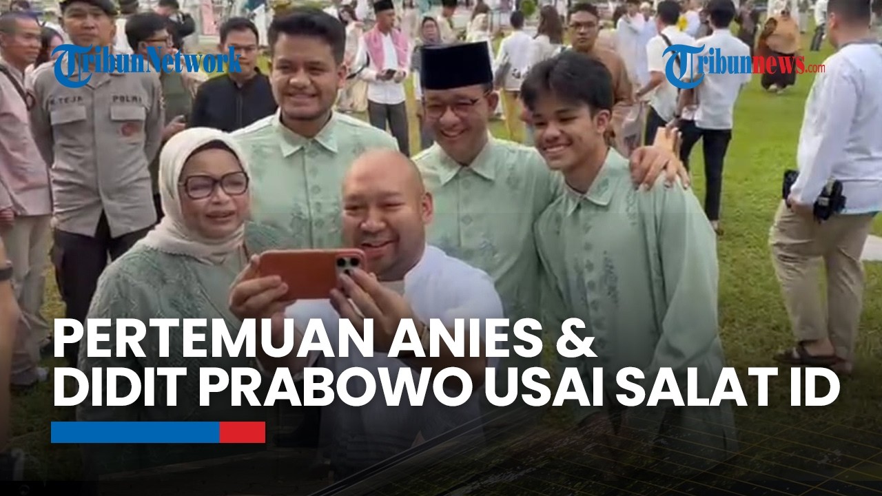 Momen Hangat Anies Baswedan dan Didit Prabowo Usai Salat Id Berjamaah, Puji Kesantunan Putra Prabowo