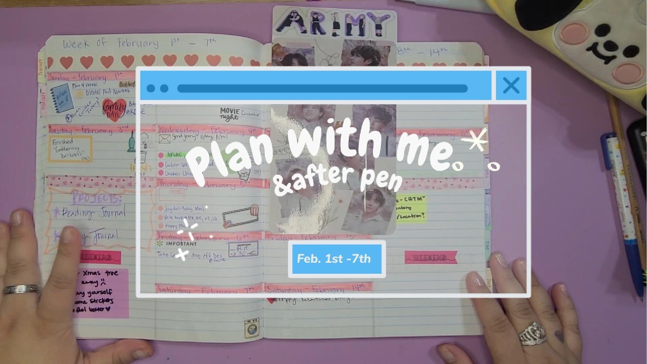 Plan with me & after pen (6th week) Feb. 1st - 7th