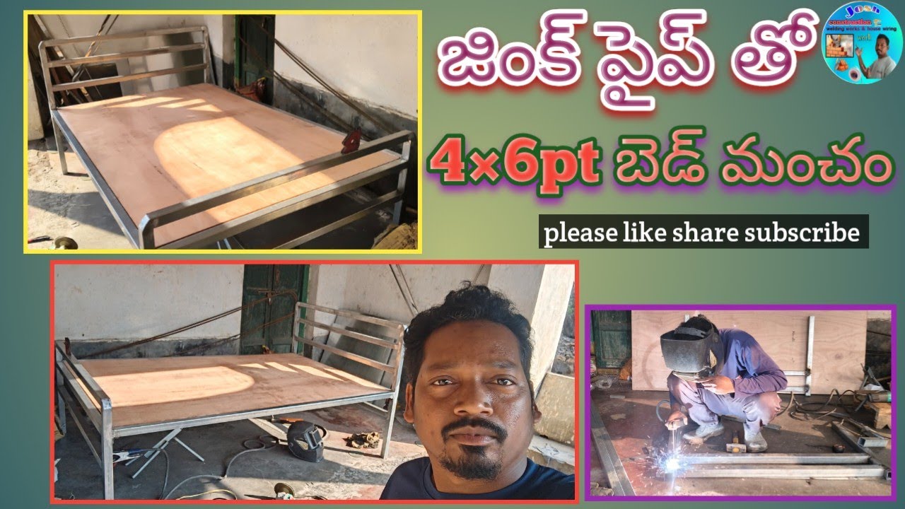 I am| making a bed 4×6 pt out of| zinc pipe|Josh construction work|