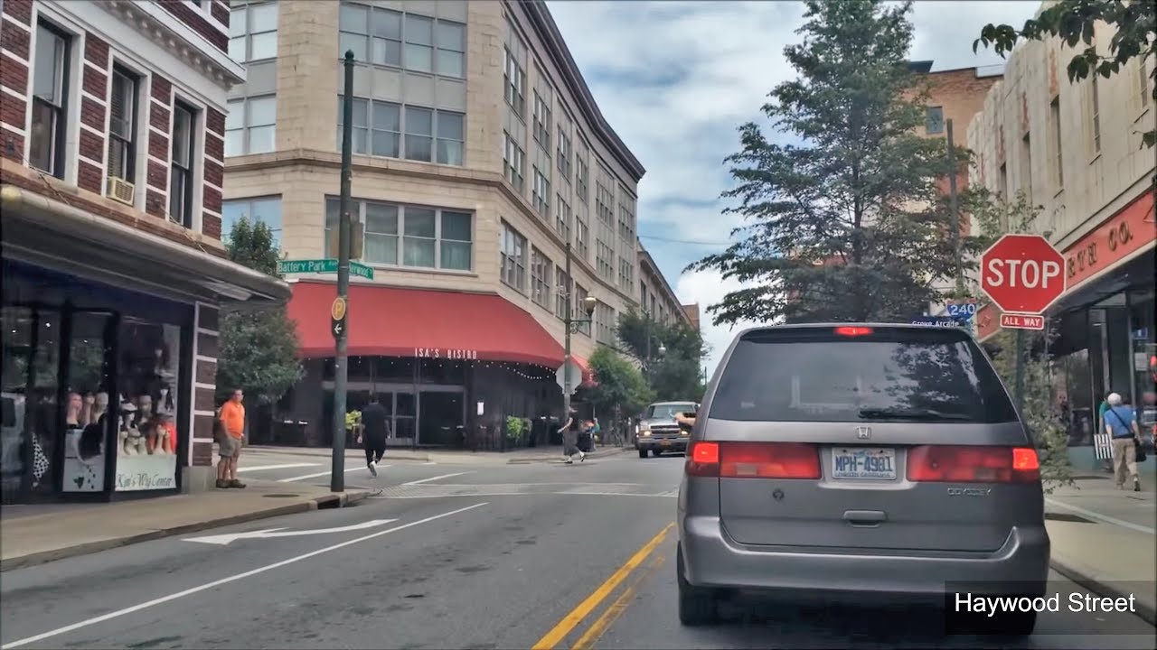 Driving Downtown - Asheville - North Carolina USA