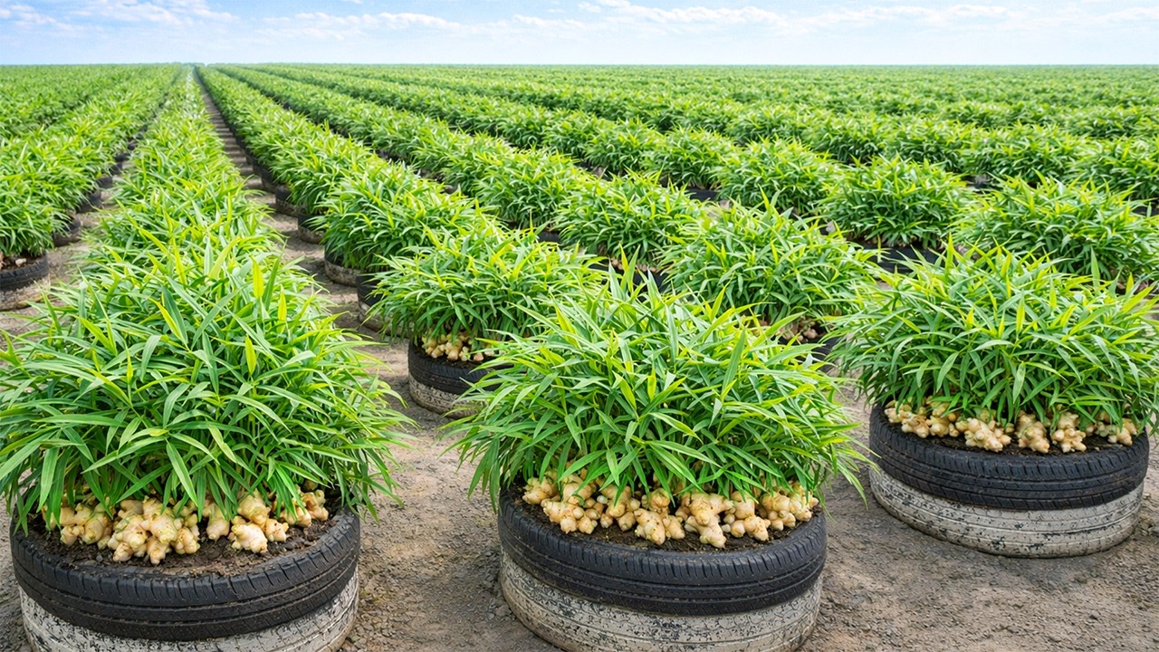 How To Grow Ginger In Old Tires | Harvest Big & Many Tuber