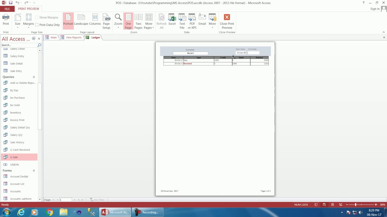 Point of Sale Complete Database in MS Access With Relational Database Part-5/7