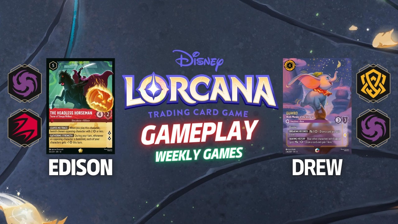 Disney Lorcana - Геймплей - Эдисон (Аметист Рубин) против Дрю (Янтарный Аметист)