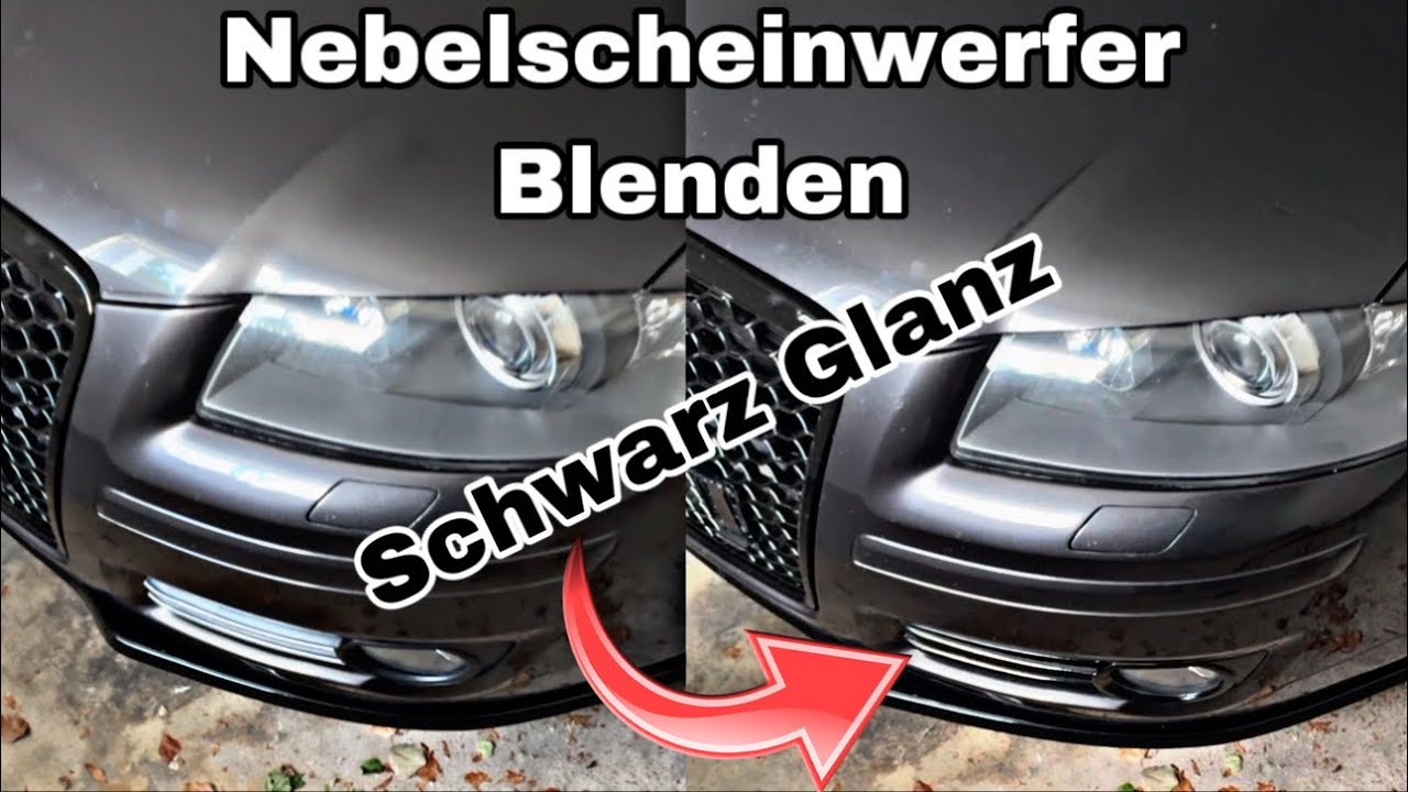 A3 schwarz Glanz Nebelscheinwerfer Blenden  | A3 8P 8PA 2004-2010