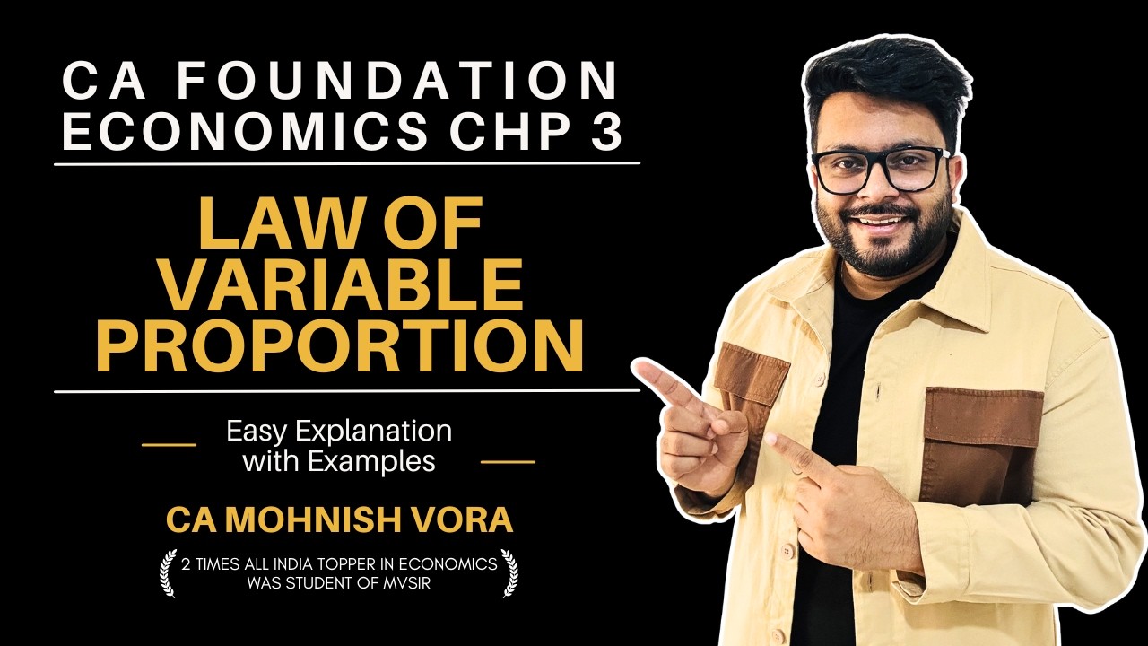 Law of Variable Proportion | Easy Explanation | CA Foundation Economics | CA Mohnish Vora (MVSIR)