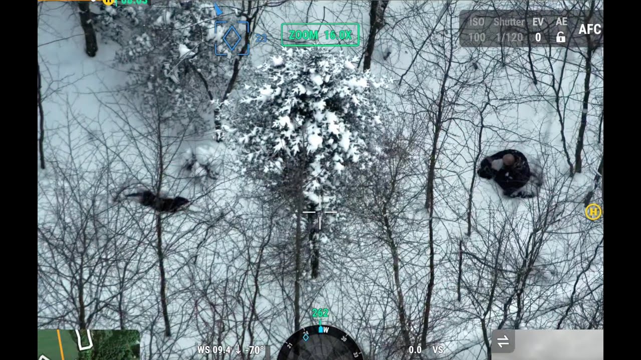 Lost Dog Rescued In Deep Snow By Thermal Drone