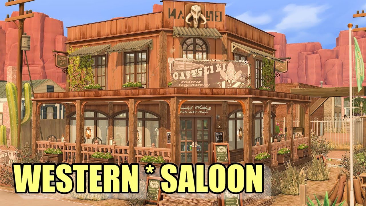 WESTERN SALOON 🤠 Sims 4 BAR Speed Build