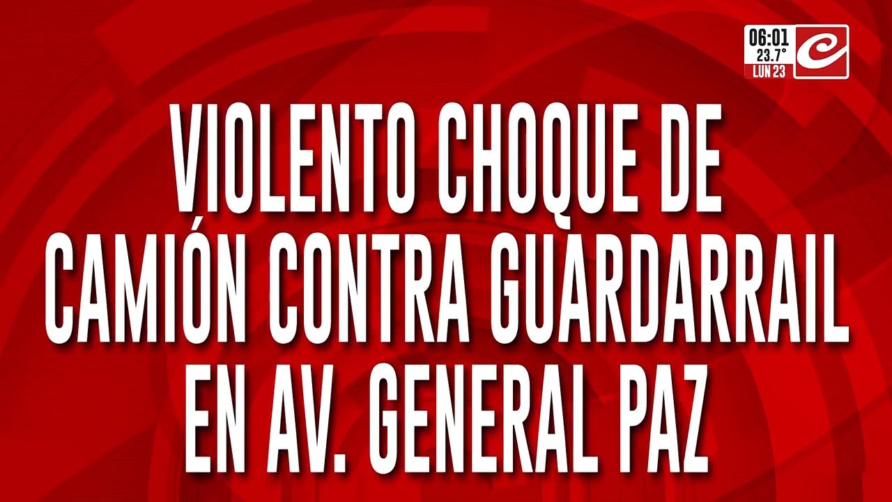 Violento choque de camión contra guardarrail en Av. General Paz
