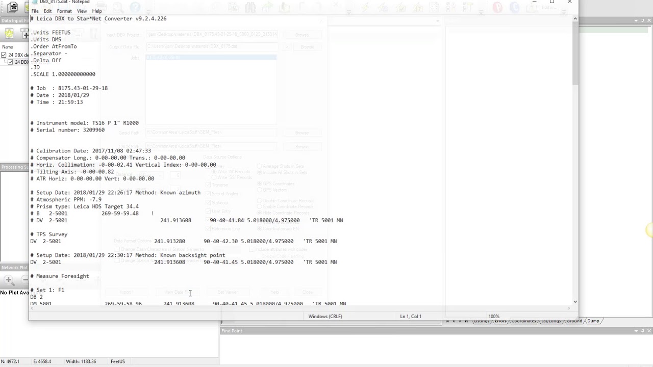 Least Squares Adjustment - STAR*NET STAR Leica DBX Converter