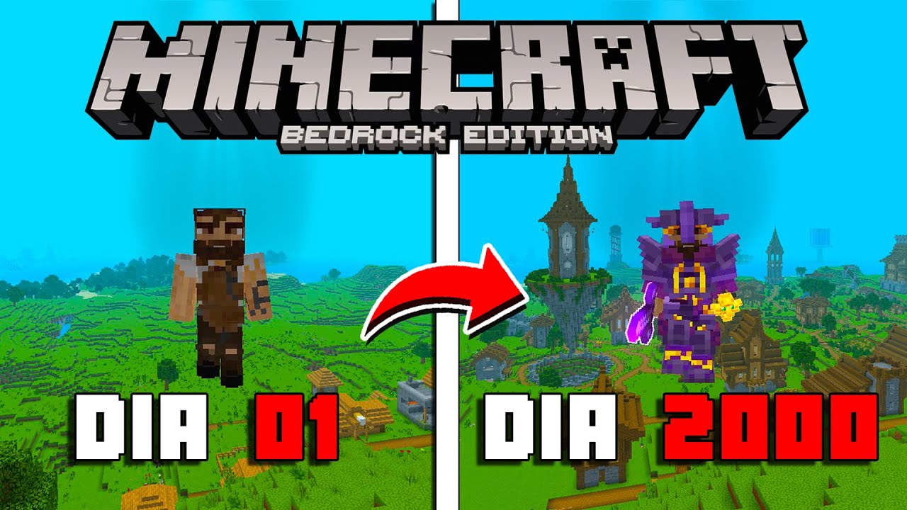 PASSEI 2000 DIAS NO MINECRAFT BEDROCK SURVIVAL - O FILME