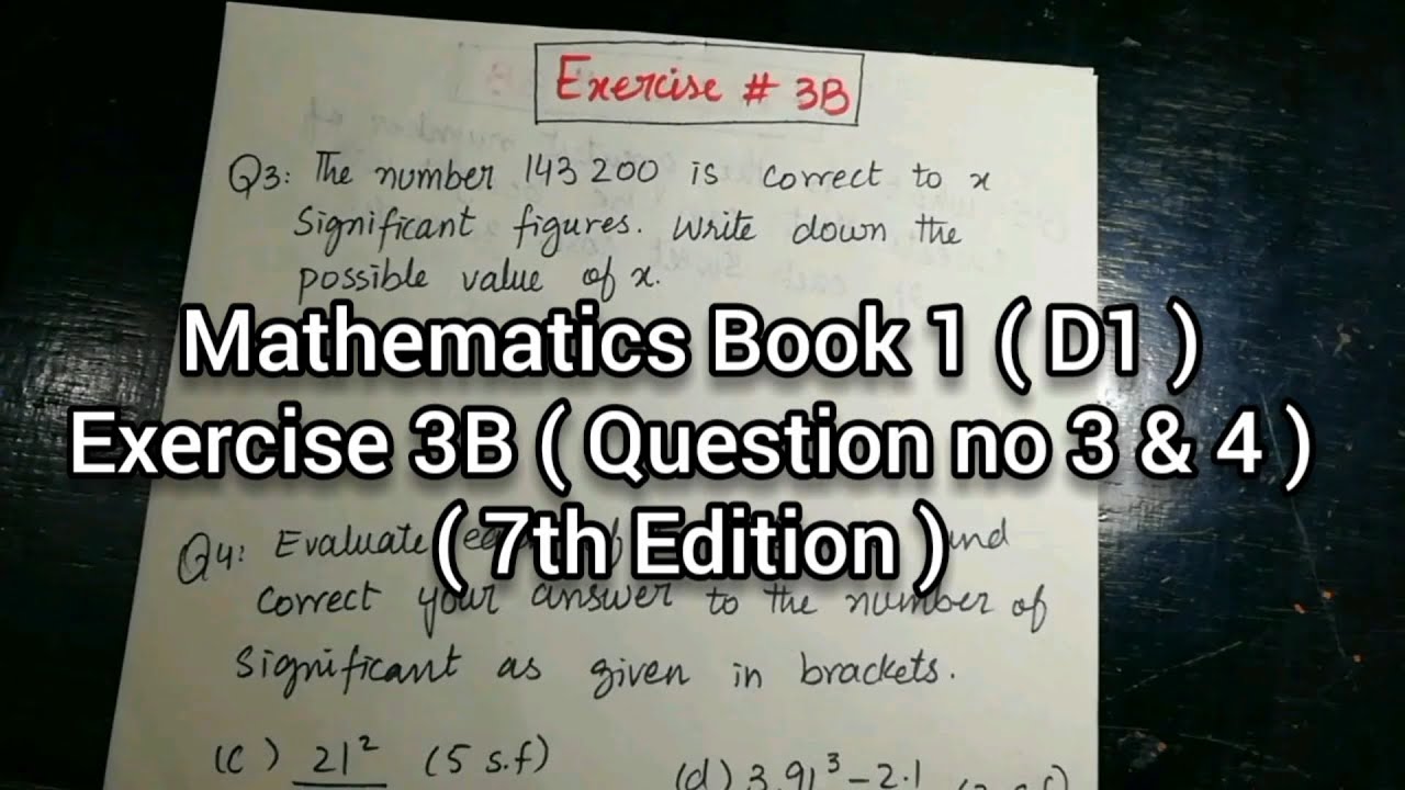 Mathematics Book 1 (D1) Ex# 3B part 2 (Question no 3 & 4) in Urdu