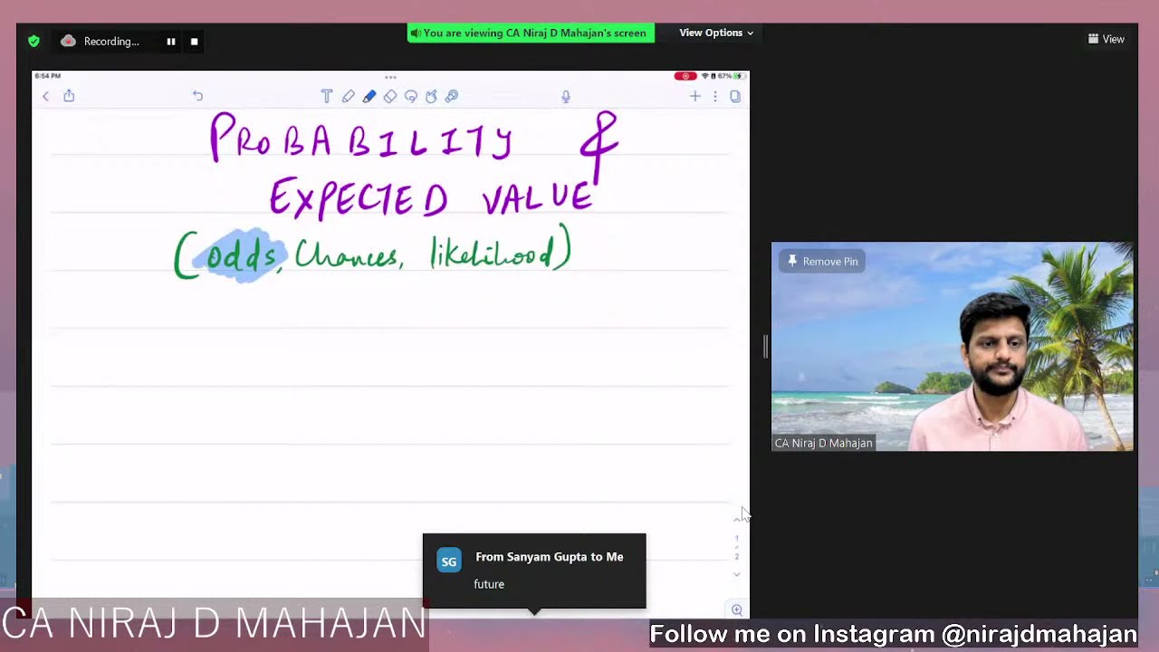 CA CMA Foundation PROBABILITY Lec no. 1 Introduction May/June 2022